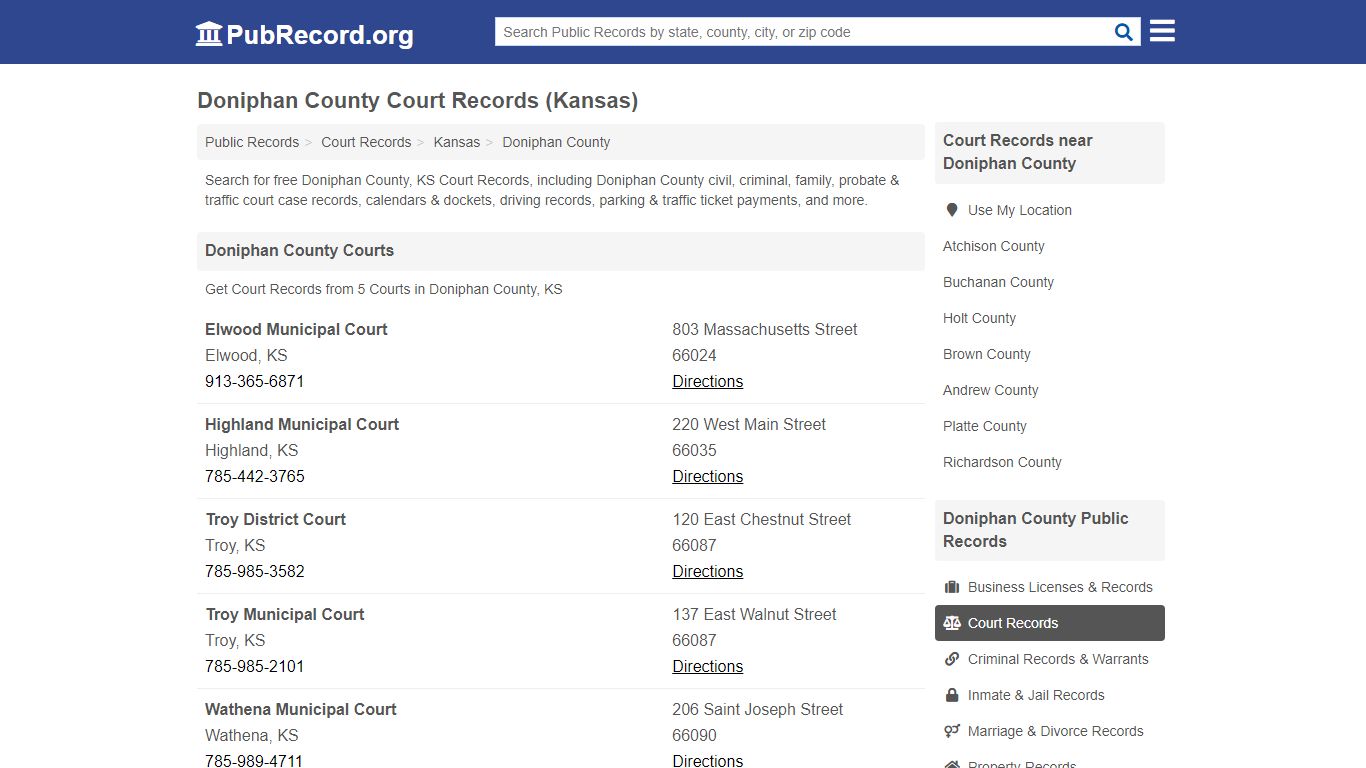 Free Doniphan County Court Records (Kansas Court Records)